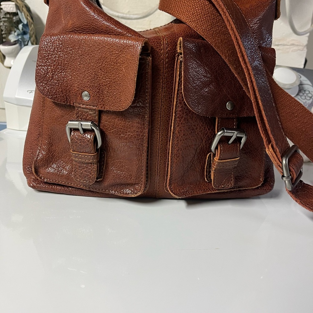 Spikes & Sparrow Brandy Anthropologie Mahogany Leather Messenger/Saddlebag